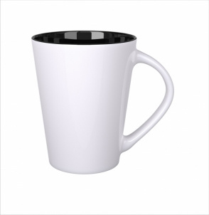 Kubek ceramiczny IZZY 310 ml biało-czarny Kubek ceramiczny IZZY 310 ml biało-czarny