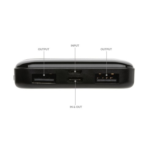 Power bank 5000 mAh, plastik z recyklingu Power bank 5000 mAh, plastik z recyklingu