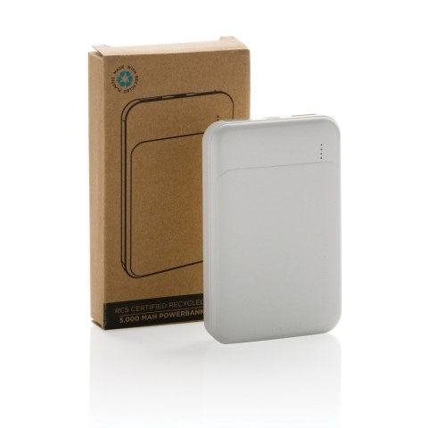 Power bank 5000 mAh, plastik z recyklingu Power bank 5000 mAh, plastik z recyklingu