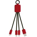 Kabel z podświetlonym logo 3w1 z brelokiem - SCX.design C15 mid red, czarny Kabel z podświetlonym logo 3w1 z brelokiem - SCX.design C15 mid red, czarny