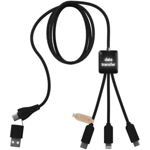 SCX.design C45 kabel 5 w 1 z tworzywa PET pochodzącego z recyklingu umożliwiający transfer danych czarny SCX.design C45 kabel 5 w 1 z tworzywa PET pochodzącego z recyklingu umożliwiający transfer danych czarny