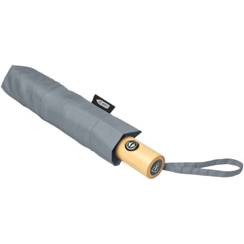 Składany, automatycznie otwierany/zamykany parasol Bo 21" wykonany z plastiku PET z recyklingu szary Składany, automatycznie otwierany/zamykany parasol Bo 21" wykonany z plastiku PET z recyklingu szary