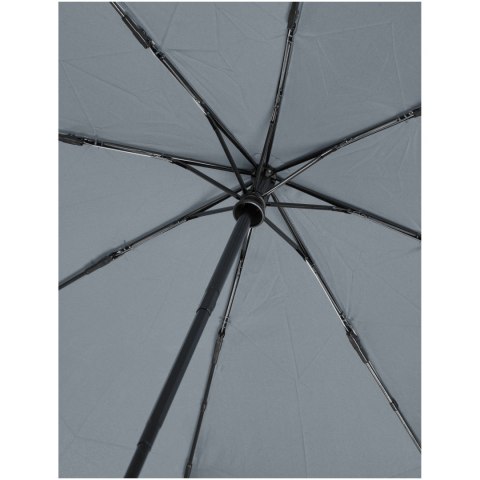 Składany, automatycznie otwierany/zamykany parasol Bo 21" wykonany z plastiku PET z recyklingu szary Składany, automatycznie otwierany/zamykany parasol Bo 21" wykonany z plastiku PET z recyklingu szary