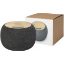 Ecofiber głośnik Bluetooth® z bambusa/RPET i bezprzewodowa ładowarka indukcyjna piasek pustyni, szary Ecofiber głośnik Bluetooth® z bambusa/RPET i bezprzewodowa ładowarka indukcyjna piasek pustyni, szary