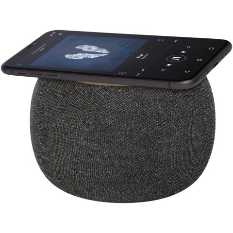 Ecofiber głośnik Bluetooth® z bambusa/RPET i bezprzewodowa ładowarka indukcyjna piasek pustyni, szary Ecofiber głośnik Bluetooth® z bambusa/RPET i bezprzewodowa ładowarka indukcyjna piasek pustyni, szary