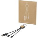 Tecta kabel do ładowania z tworzyw sztucznych pochodzących z recyklingu/bambusa 6 w 1 z brelokiem czarny