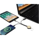 Tecta kabel do ładowania z tworzyw sztucznych pochodzących z recyklingu/bambusa 6 w 1 z brelokiem czarny