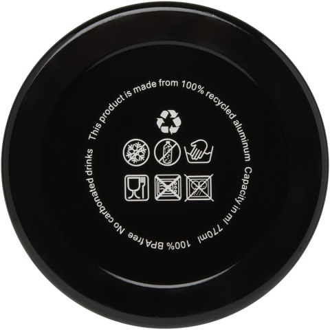 Oregon butelka na wodę o pojemności 770 ml z karabińczykiem wykonana z aluminium z recyklingu z certyfikatem RCS czarn Oregon butelka na wodę o pojemności 770 ml z karabińczykiem wykonana z aluminium z recyklingu z certyfikatem RCS czarn