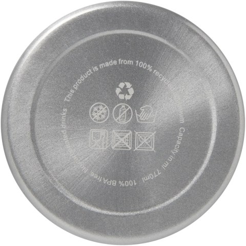 Oregon butelka na wodę o pojemności 770 ml z karabińczykiem wykonana z aluminium z recyklingu z certyfikatem RCS srebr Oregon butelka na wodę o pojemności 770 ml z karabińczykiem wykonana z aluminium z recyklingu z certyfikatem RCS srebr