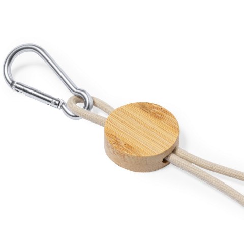 Kabel do ładowania ze słomy pszenicznej i bawełny z karabińczykiem, bambusowy element Kabel do ładowania ze słomy pszenicznej i bawełny z karabińczykiem, bambusowy element