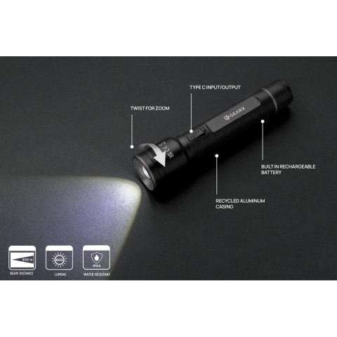 Latarka Gear X, ładowana przez USB, aluminium z recyklingu Latarka Gear X, ładowana przez USB, aluminium z recyklingu