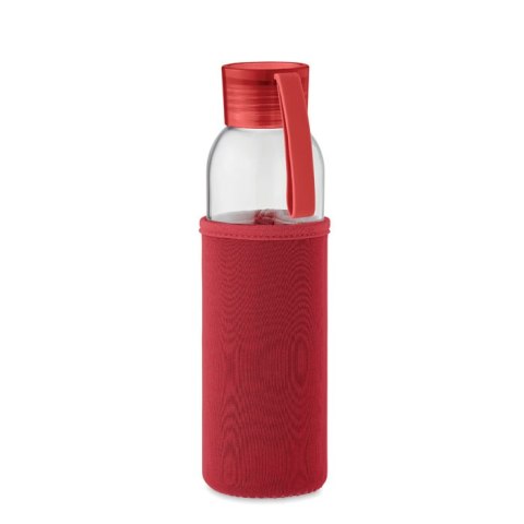 Szklana butelka 500 ml czerwony Szklana butelka 500 ml czerwony