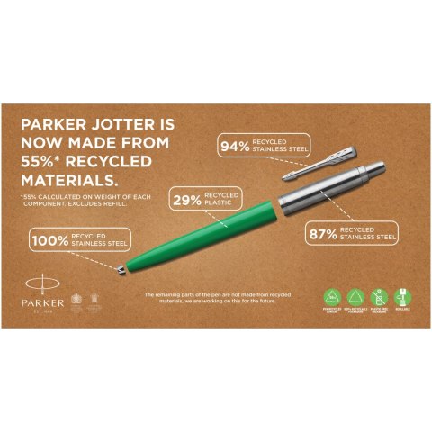 Parker Jotter długopis kulkowy z recyklingu ciemnoczerwony Parker Jotter długopis kulkowy z recyklingu ciemnoczerwony