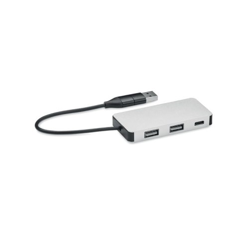 3-portowy hub USB kabel 20cm srebrny 3-portowy hub USB kabel 20cm srebrny