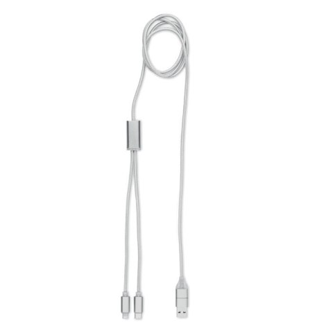 Długi kabel do ładowania 2w1 srebrny Długi kabel do ładowania 2w1 srebrny